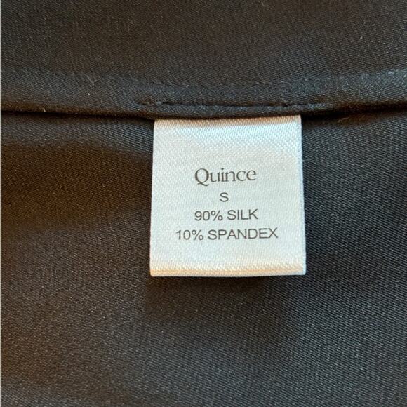 NWT QUINCE Mini Wrap Dress Stretch SILK Black Short Sleeve Unlined Small - Picture 6 of 6